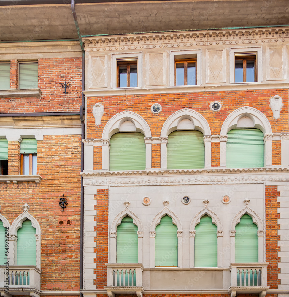 Facade of an ancient building in Grado,Friuli Venezia Giulia - Italy