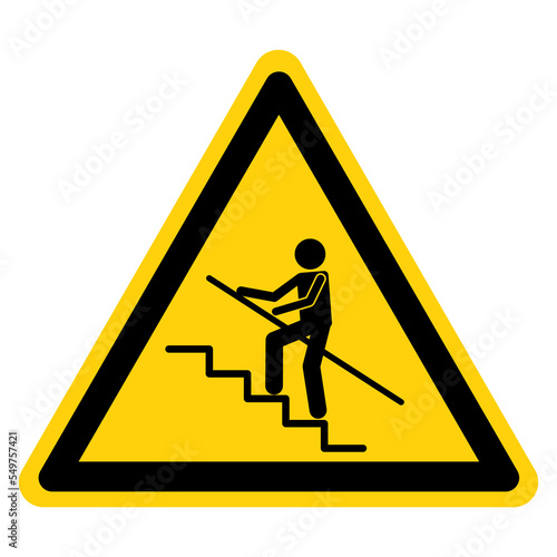 Caution Step Up Watch Your Step Symbol Sign, Vector Illustration, Isolate On White Background Label .EPS10