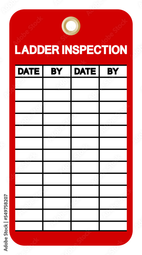 Ladder Inspection Tag Symbol Sign,Vector Illustration, Isolate On White ...