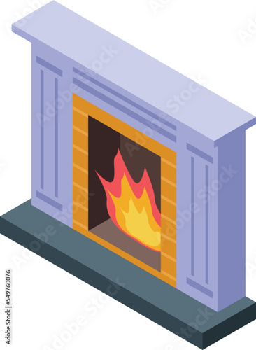 Room furnace icon isometric vector. Fire flame. Steel industry