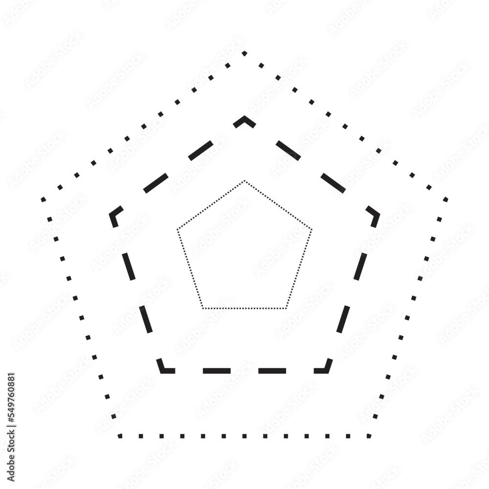 Tracing pentagon shape symbol, dashed and dotted broken line element