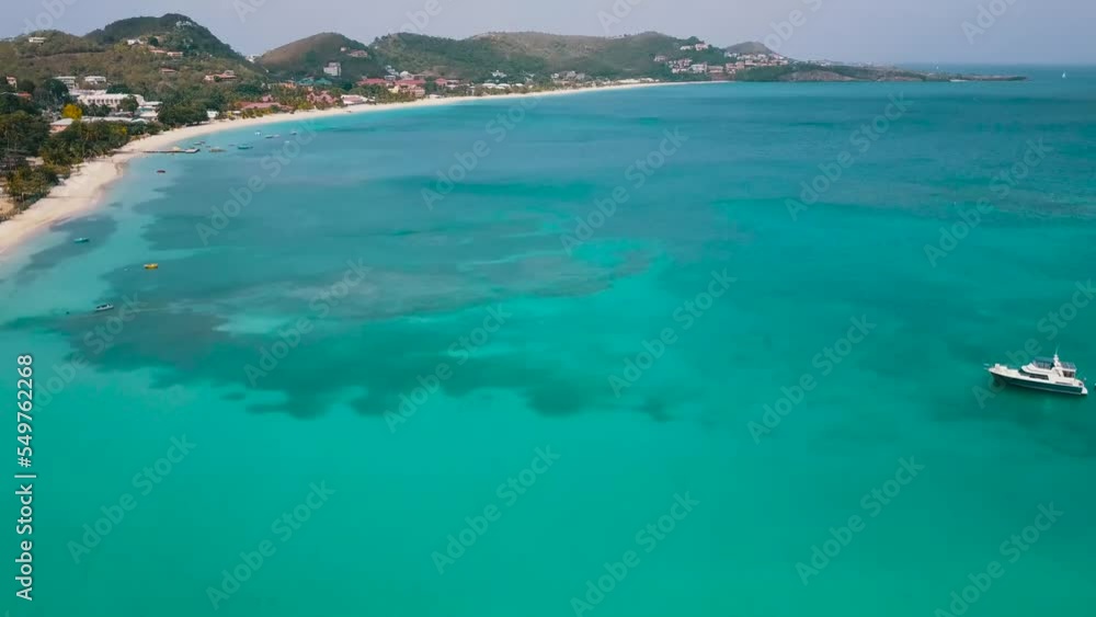 A coastal line of Grenada with beach and lagoons. Aerial view A coastal line of Grenada with beach and lagoons. Aerial view