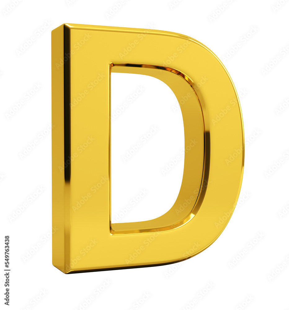 Letter D. 3d render Letter D. 3d render