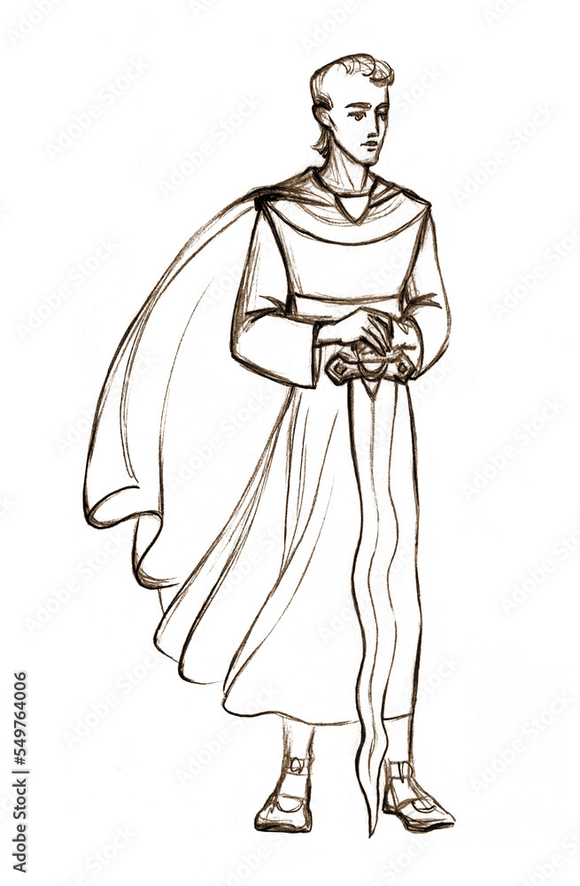 Angel with a sword. Pencil drawing Angel with a sword. Pencil drawing