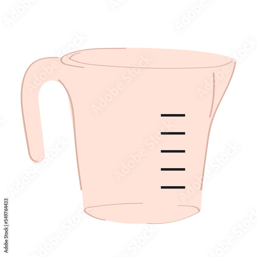 Cute cartoon style measuring cup.