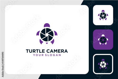 turtle logo design with camera
