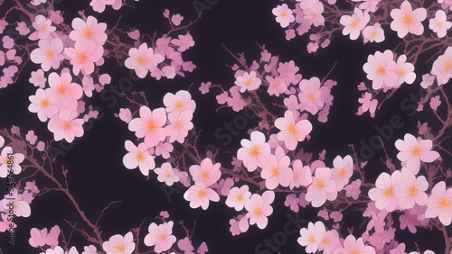 Spring sakura flowers blossom art, hand drawn watercolor style, ,vector illustration.