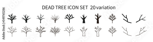 Icon set related to dead trees and branches