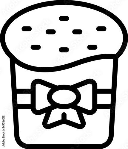 Ribbon panettone icon outline vector. Cake slice. Cream bake