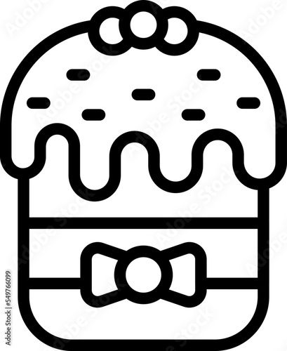 Cream panettone icon outline vector. Cake food. Sweet baked