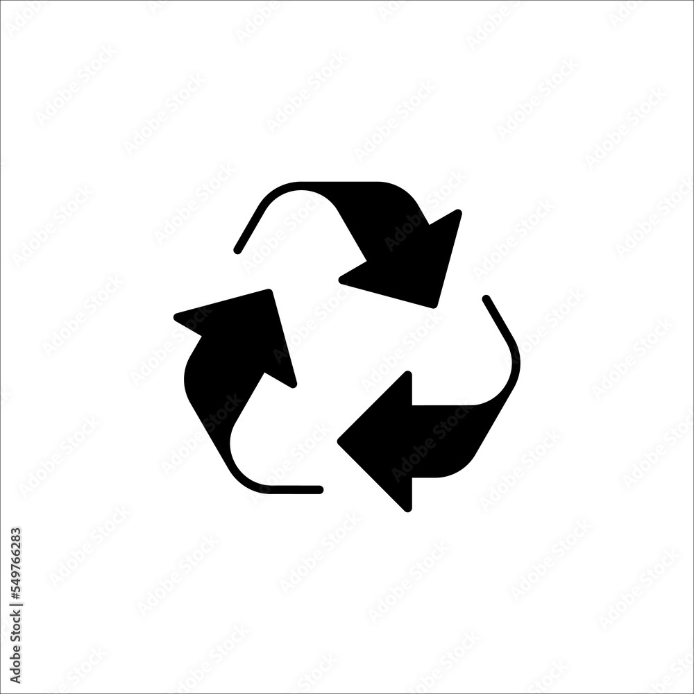 Recycling icon vector technology symbol on white background Recycling icon vector technology symbol on white background