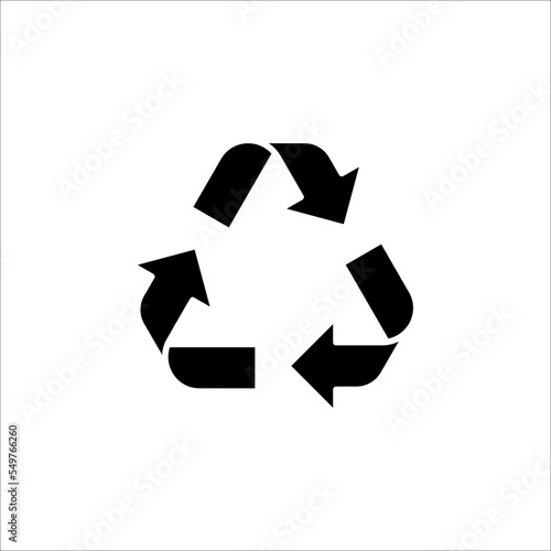 Recycling icon vector technology symbol on white background