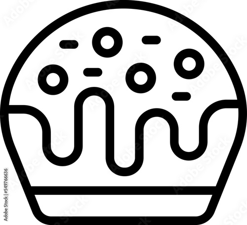 Spring panettone icon outline vector. Cake bread. Baked idea