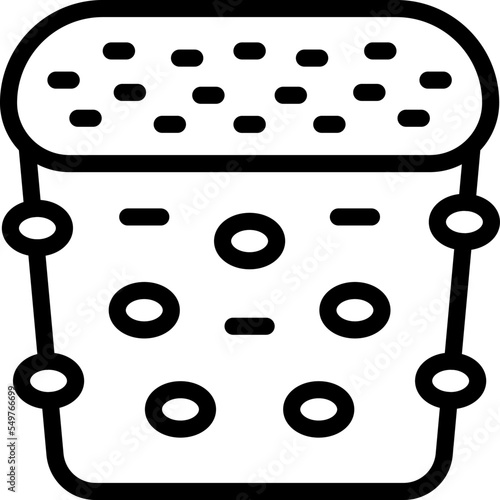 Kitchen panettone icon outline vector. Cake food. Cream frame