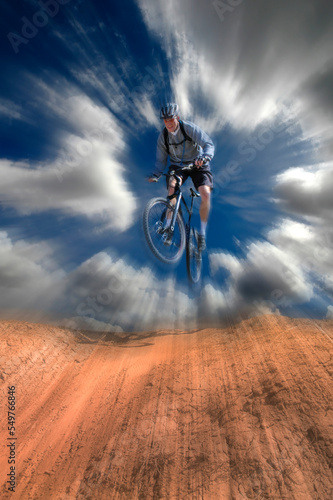 Mountain Biking Jump with Zoom Motion