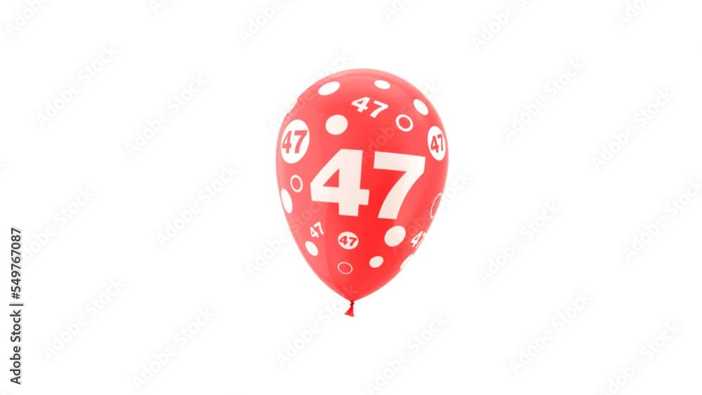 Balloon Animation with number 47. Loop Animation. With Green Screen and Alpha Matte Channel. Balloon Animation with number 47. Loop Animation. With Green Screen and Alpha Matte Channel.