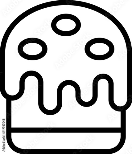 Raisin panettone icon outline vector. Cake bread. Sweet food
