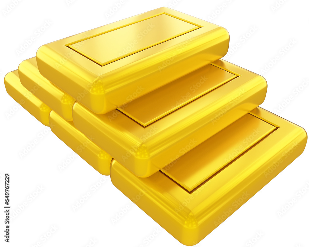 Gold bars blank stack isolated Gold bars blank stack isolated