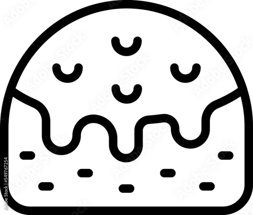 Chocolate panettone icon outline vector. Cake food. Bread slice