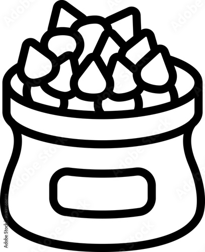 Buckwheat sack icon outline vector. Flower plant. Agriculture field