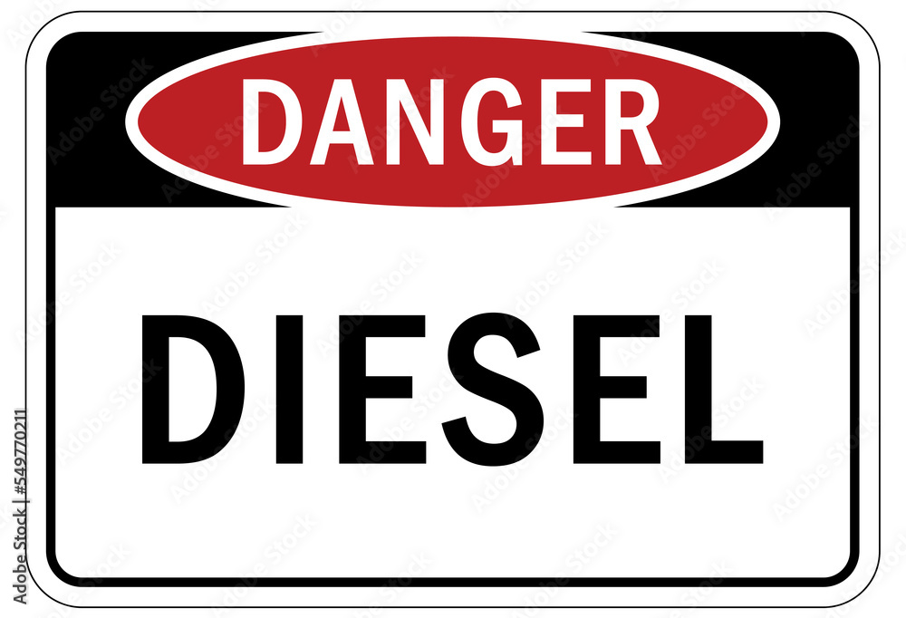 Flammable material diesel fuel sign