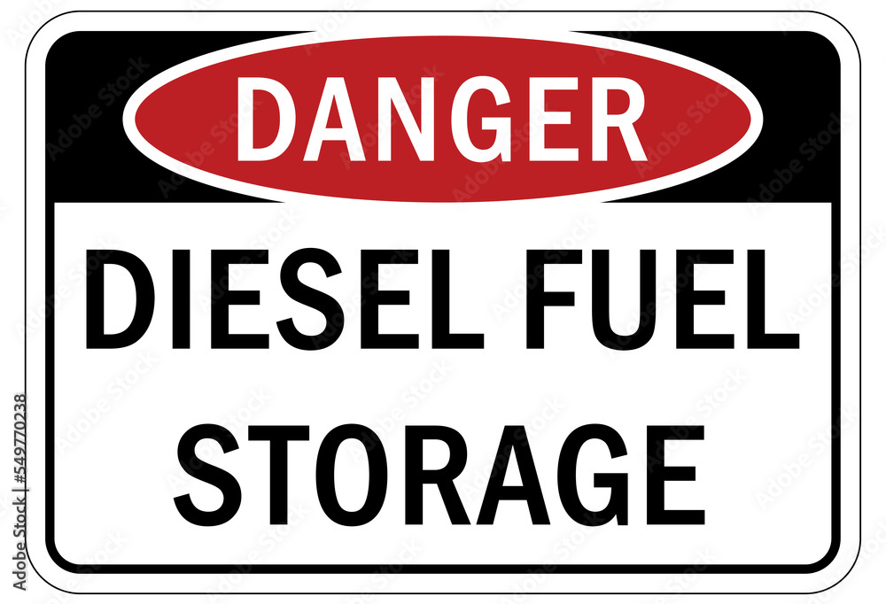 Flammable material diesel fuel sign