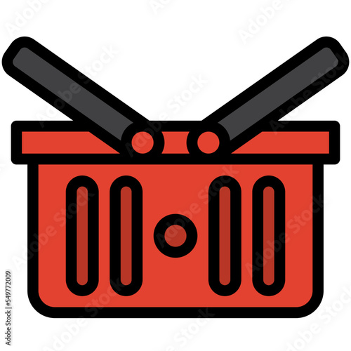 shopping basket line filled icon