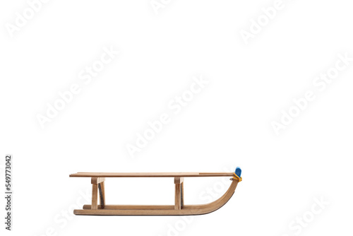 Quadro su tela Side shot of a wooden sleigh