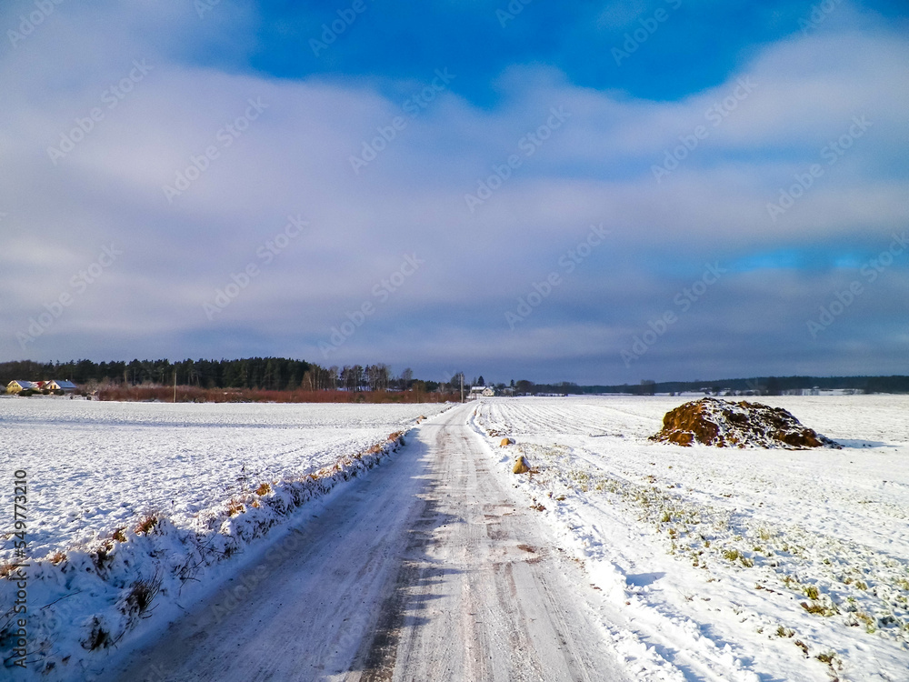 Polish countryside landscape in winter. Polish countryside landscape in winter.