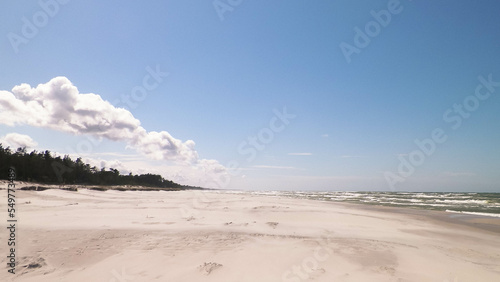 Sandy beach in Stilo, Poland. Baltic Sea coast. photo