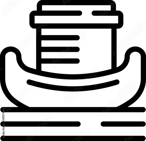River boat icon outline vector. Travel culture. Trip asian