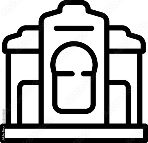 Temple house icon outline vector. Travel culture. City skyline