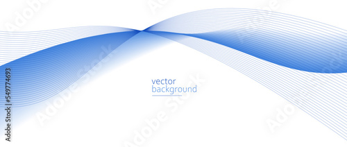 Smooth flow of wavy shape with gradient vector abstract background, light blue design curve line energy motion, relaxing music sound or technology.