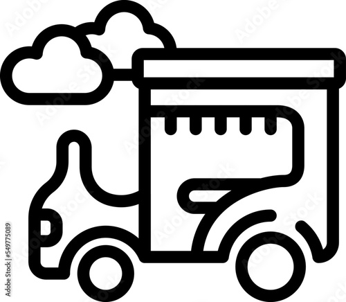 Cambodia tricycle icon outline vector. Travel landmark. Temple tourism
