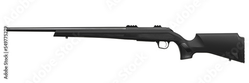 Modern bolt carbine isolated on white background. Weapons for sports, hunting and self-defense.