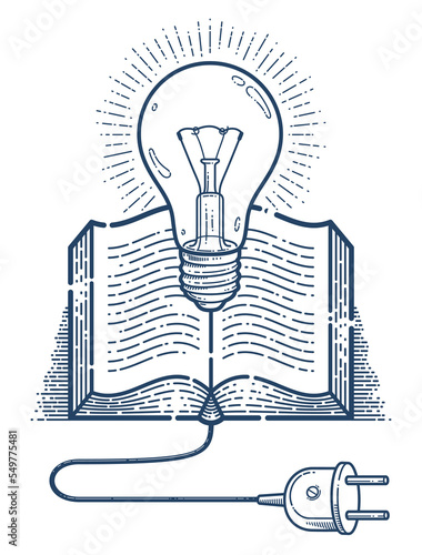 Open book with idea light b...