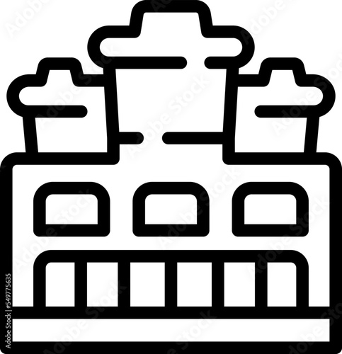 Historical building icon outline vector. Travel culture. Map temple