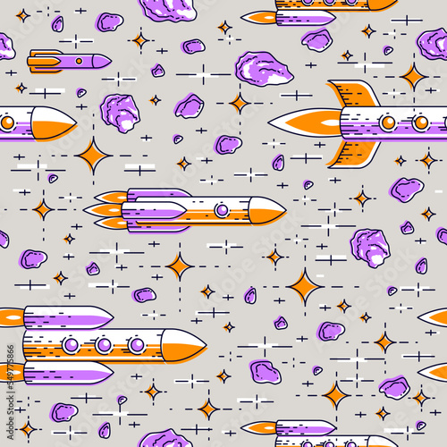 Space seamless background w...