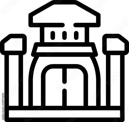 Temple house icon outline vector. Culture tourism. Asian country