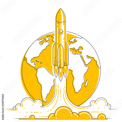 Rocket start from earth to ...