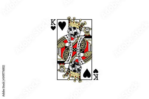playing cards heart King skull template