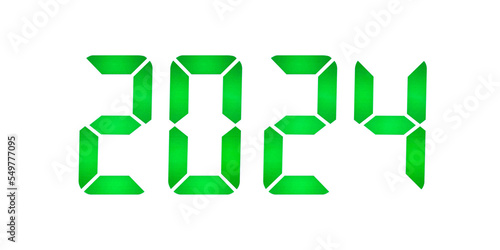 2024 inscription by seven segment digital indicators isolated on white