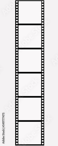 blank film strip in vertical position. vector illustration isolated on white background