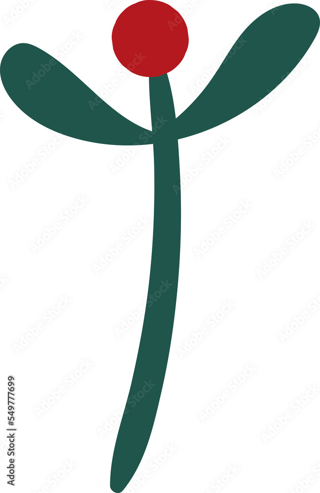 Fototapeta premium Christmas winter mistletoe botanical element. Winter botany mistletoe. Winter branch