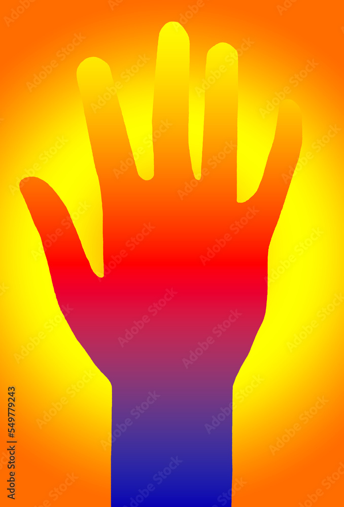 Obraz premium Erhobene Hände in Stop oder Abwehrstellung