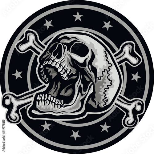 military chevron with skull