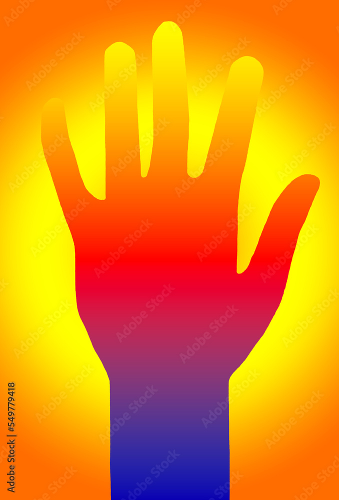 Obraz premium Erhobene Hände in Stop oder Abwehrstellung