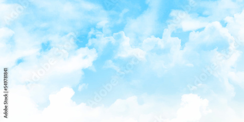 Vector blue sky background with tiny clouds