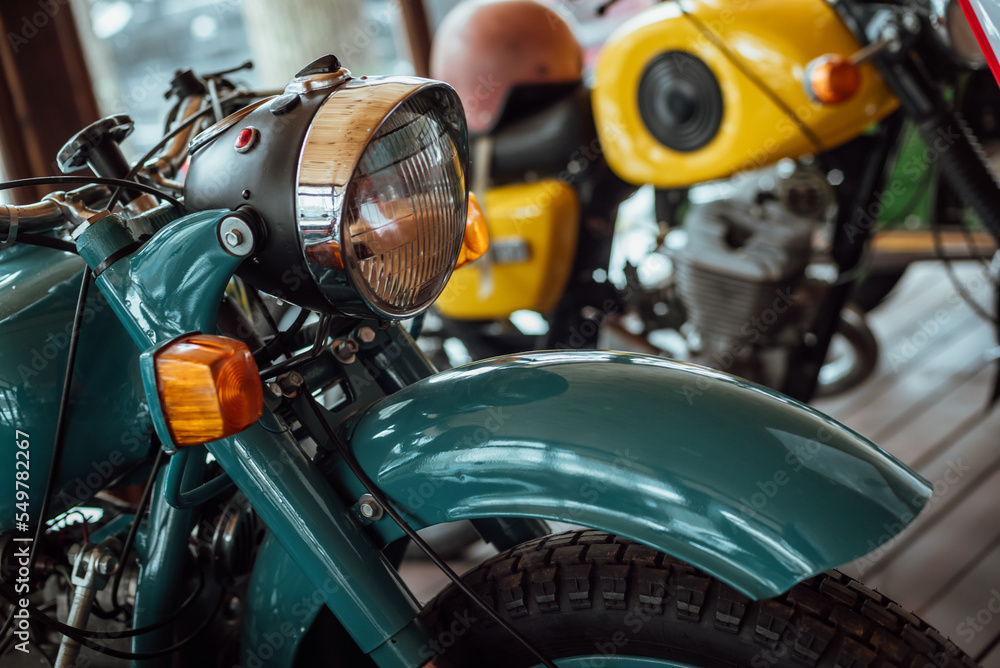 Obraz premium parts and part of the body of an old retro motorcycle from the Soviet Union