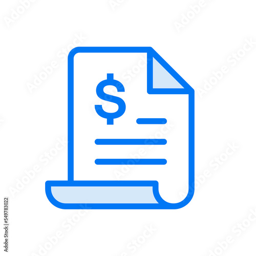 Invoice icon. Payment and bill invoice. Receipt icon. Tax and order symbol. Payroll icon. Vector illustration